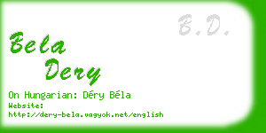 bela dery business card