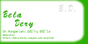 bela dery business card